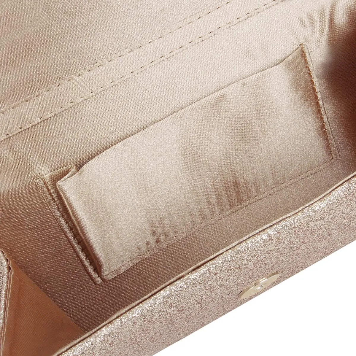 Premium Small Metallic Glitter Flap Clutch Evening Bag Handbag