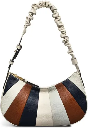 RADLEY London Wilton Crescent Patchwork Womens Small Leather Ziptop Shoulder Bag, Chalk