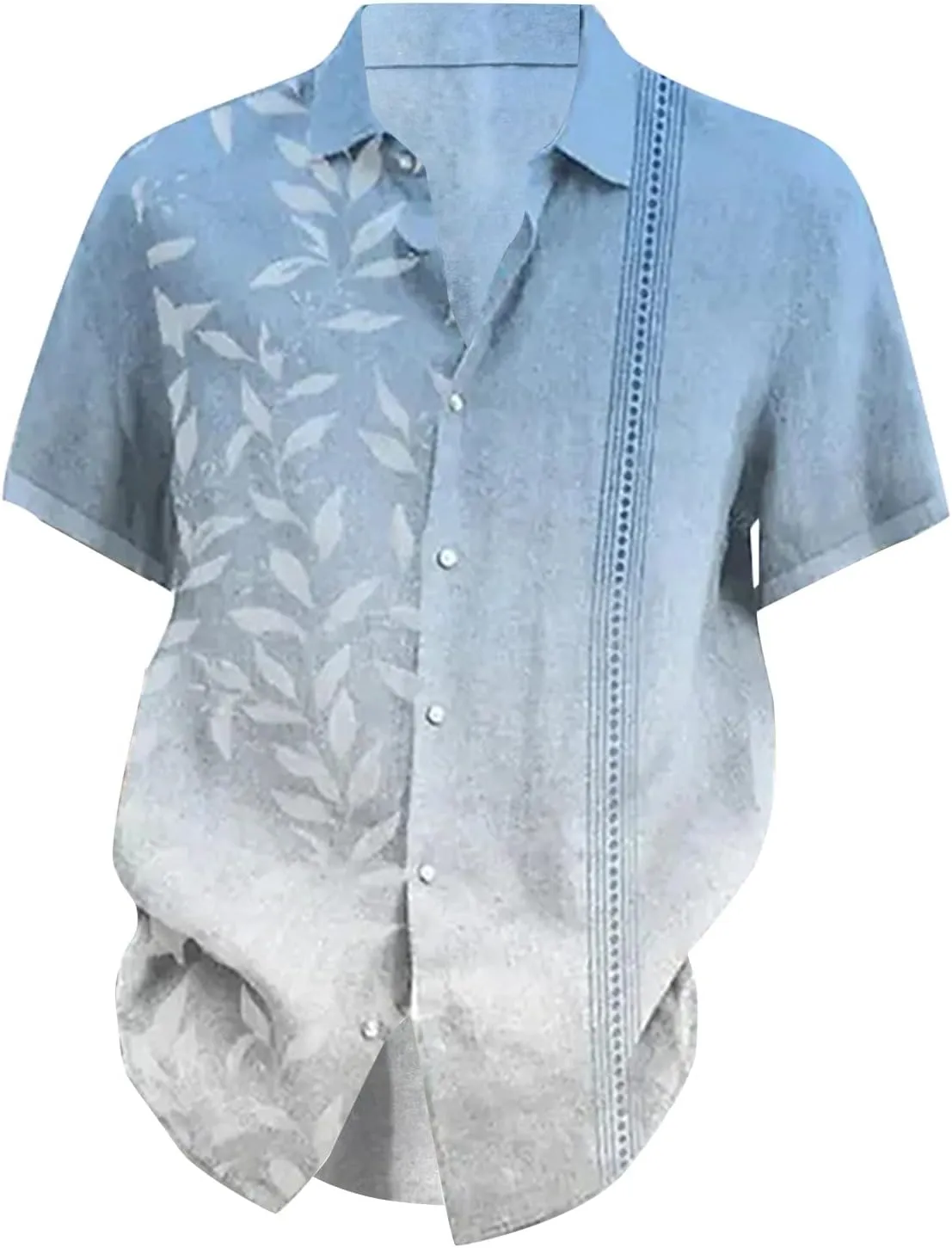 RTRDE Men's Shirts Spring Summer Casual Cotton Linen Solid Color Short Sleeve Shirts Loose Button Down Shirt Men, M-4XL