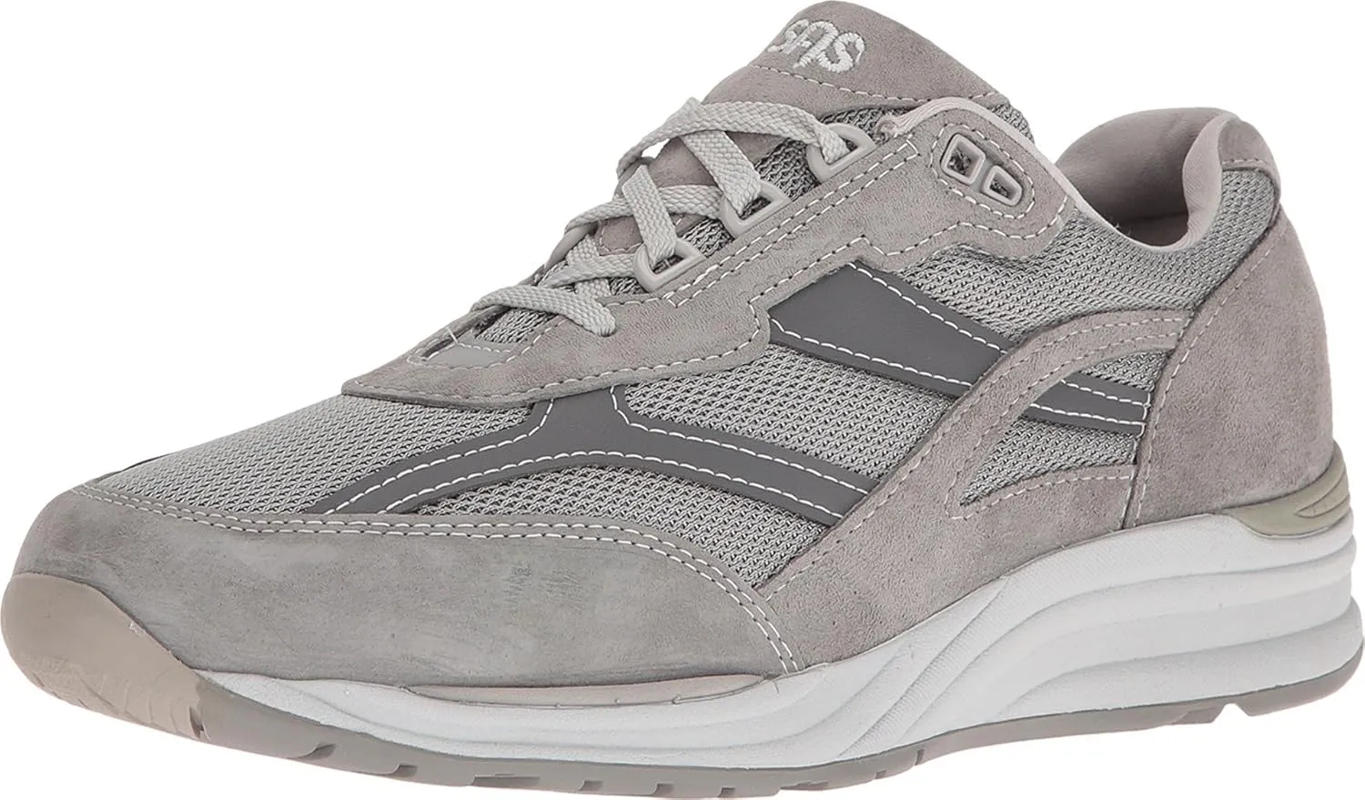 SAS Journey Mesh - Shoes for Men - Suede and Mesh Uppers - Cushioned Tongue - Textile Linings - Lightweight Gray 13 N - Narrow (C)