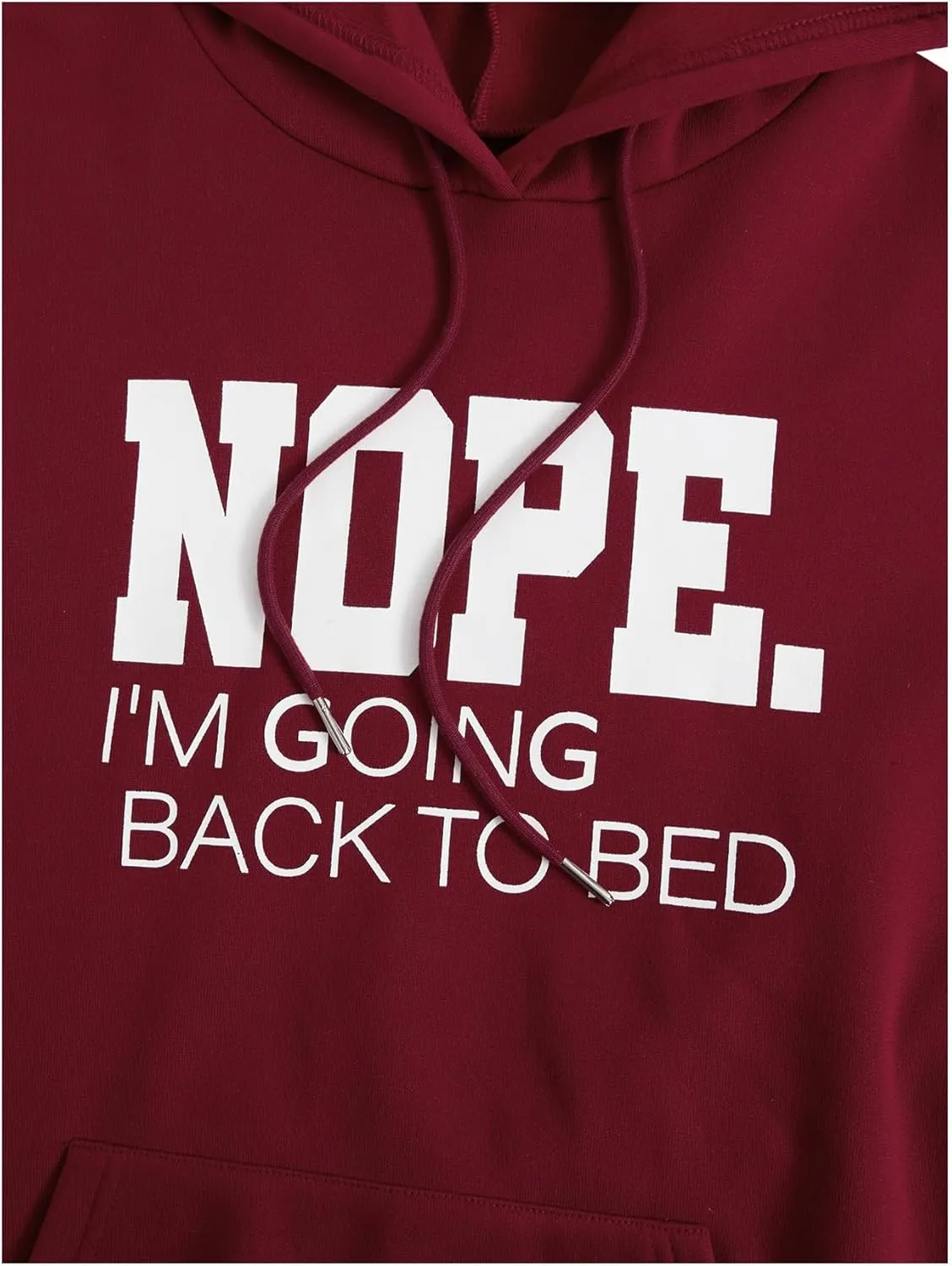 SHENHE Women's Slogan Letter Print Long Sleeve Hooded Sweatshirt Pullover Hoodie Tops