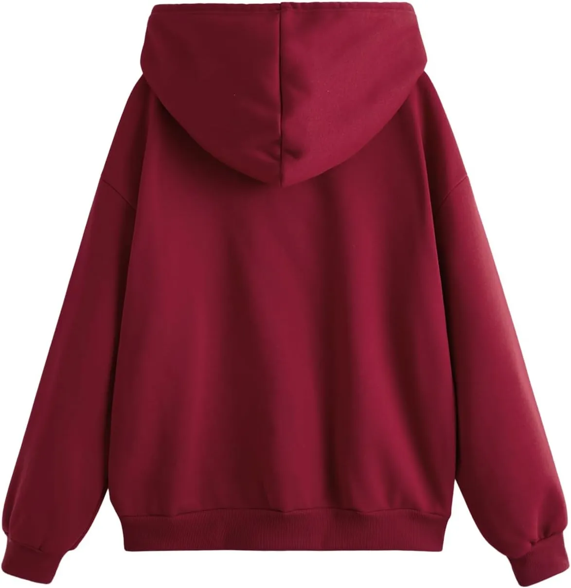 SHENHE Women's Slogan Letter Print Long Sleeve Hooded Sweatshirt Pullover Hoodie Tops