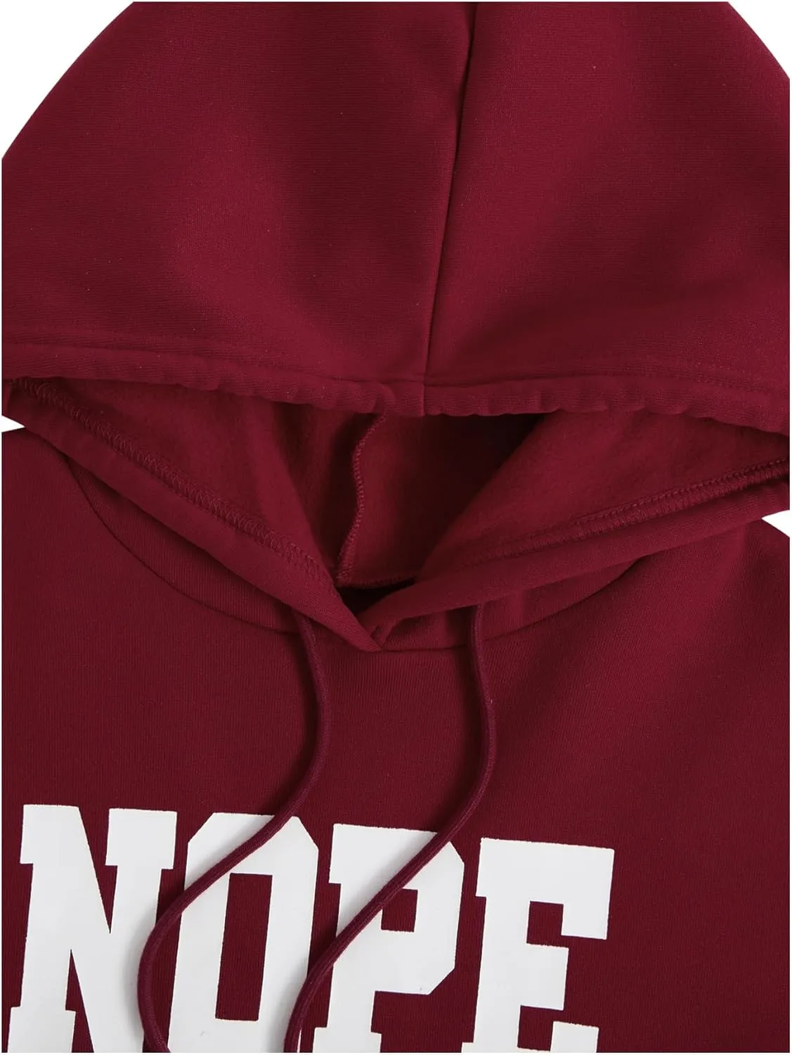 SHENHE Women's Slogan Letter Print Long Sleeve Hooded Sweatshirt Pullover Hoodie Tops