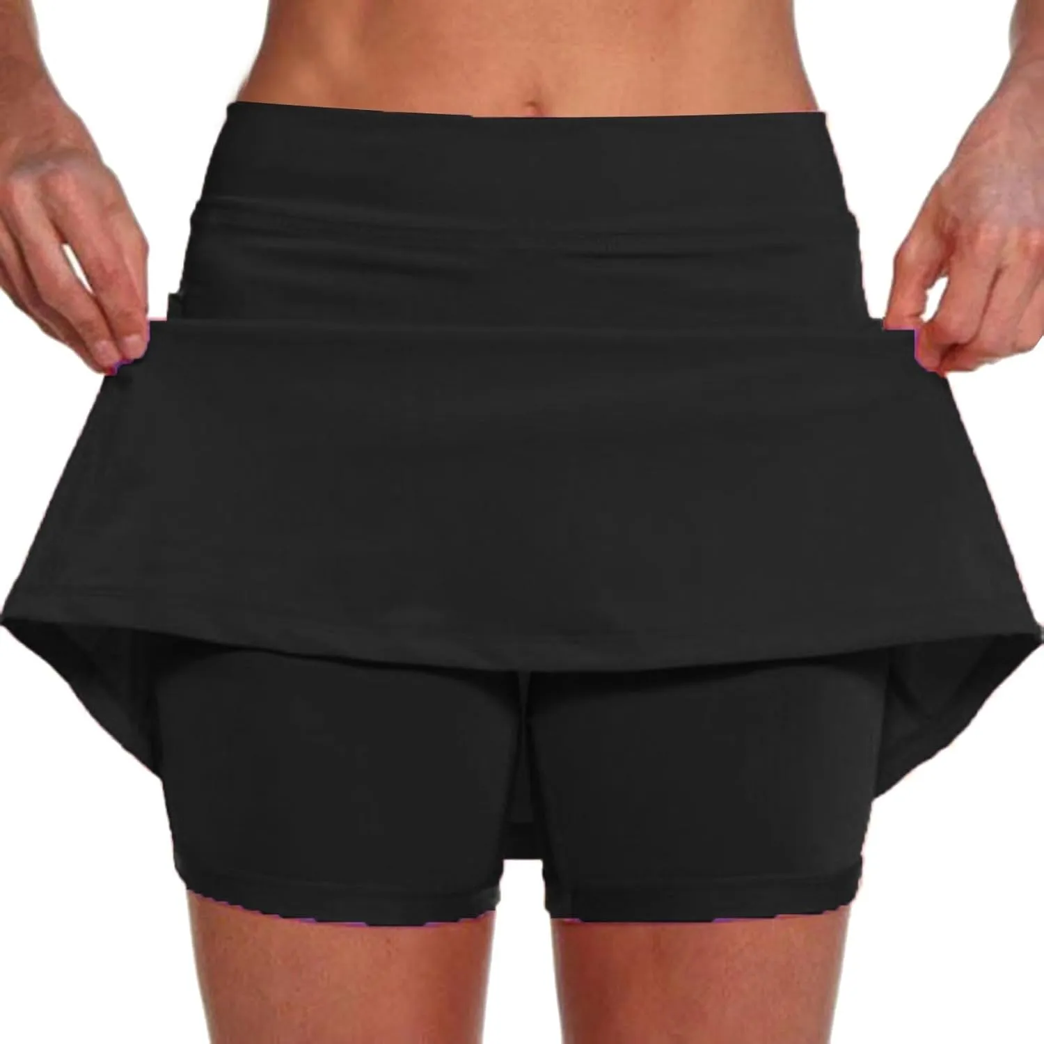 Skorts for Women Tummy Control High Waisted Athletic Workout Tennis Yoga Golf Skirts with Shorts Pockets Biker Shorts