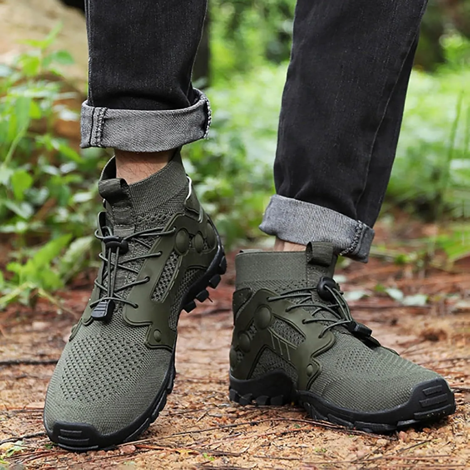 Slip on Walking Shoes for Men Comfort Memory Foam Hiking Shoes Breathable Lightweight Fashion Sneakers Non Slip Arch Support Cushioning Training Gym Shoes Wide Width