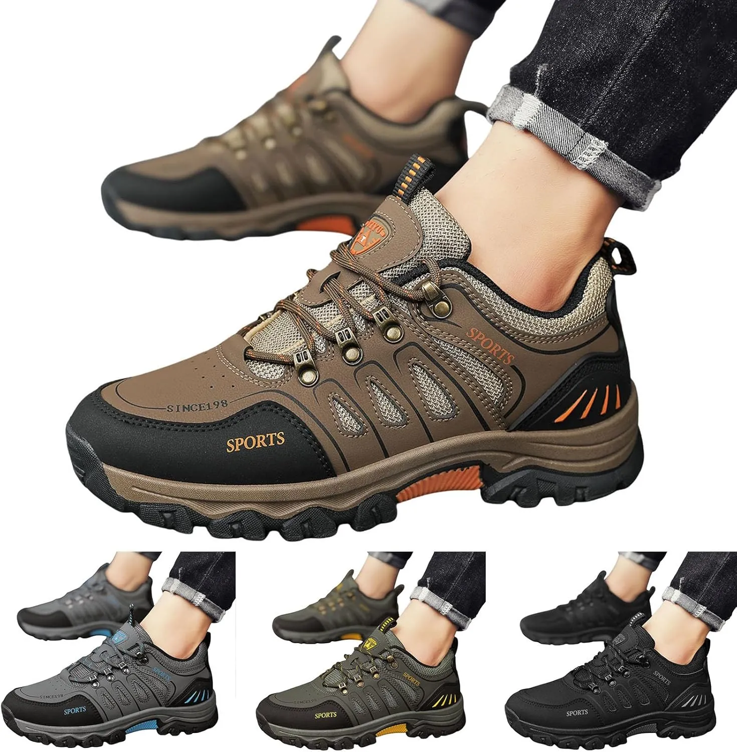 Slip on Walking Shoes for Men Comfortable PU Leather Hiking Shoes Memory Foam Ultra Lightweight Breathable Fashion Sneakers Non Slip Travel Jogging Athletic Running Shoes