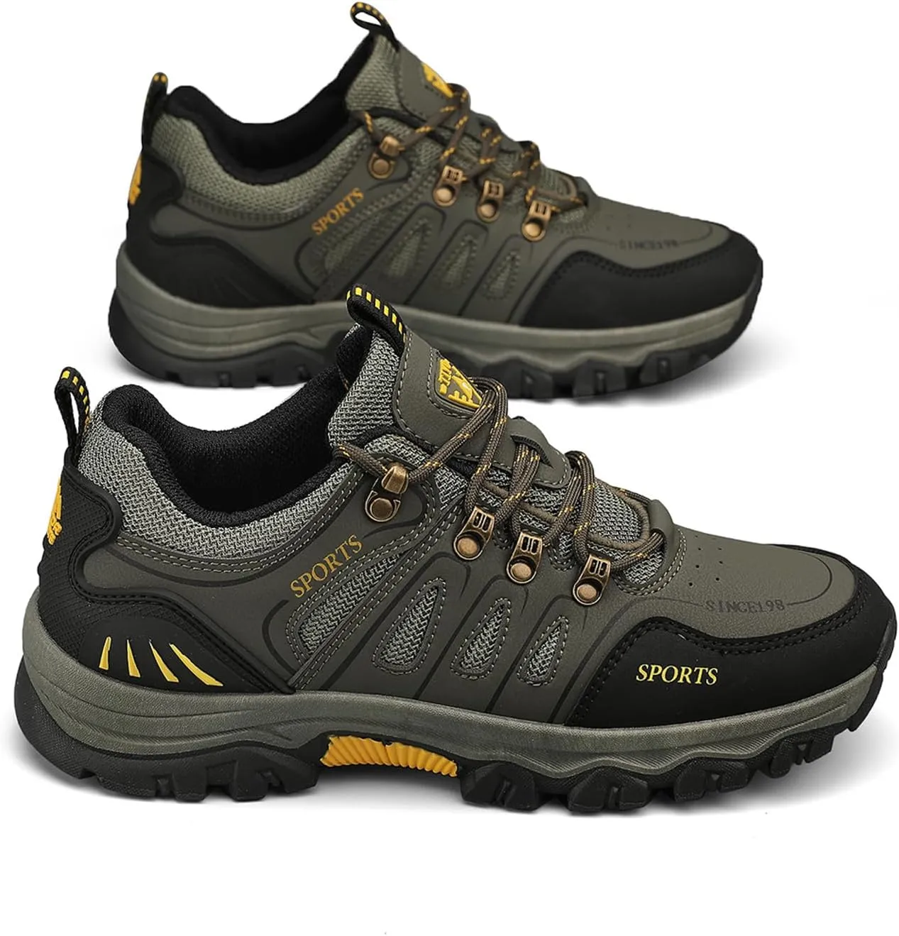 Slip on Walking Shoes for Men Comfortable PU Leather Hiking Shoes Memory Foam Ultra Lightweight Breathable Fashion Sneakers Non Slip Travel Jogging Athletic Running Shoes