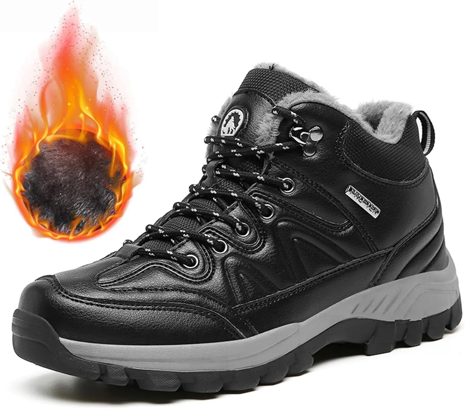 Slip on Walking Shoes Men Comfortable PU Leather Hiking Snow Boots Memory Foam Breathable Lightweight Fashion Sneakers Non Slip Indoor Outdoor Workout Tennis Shoes Wide Width