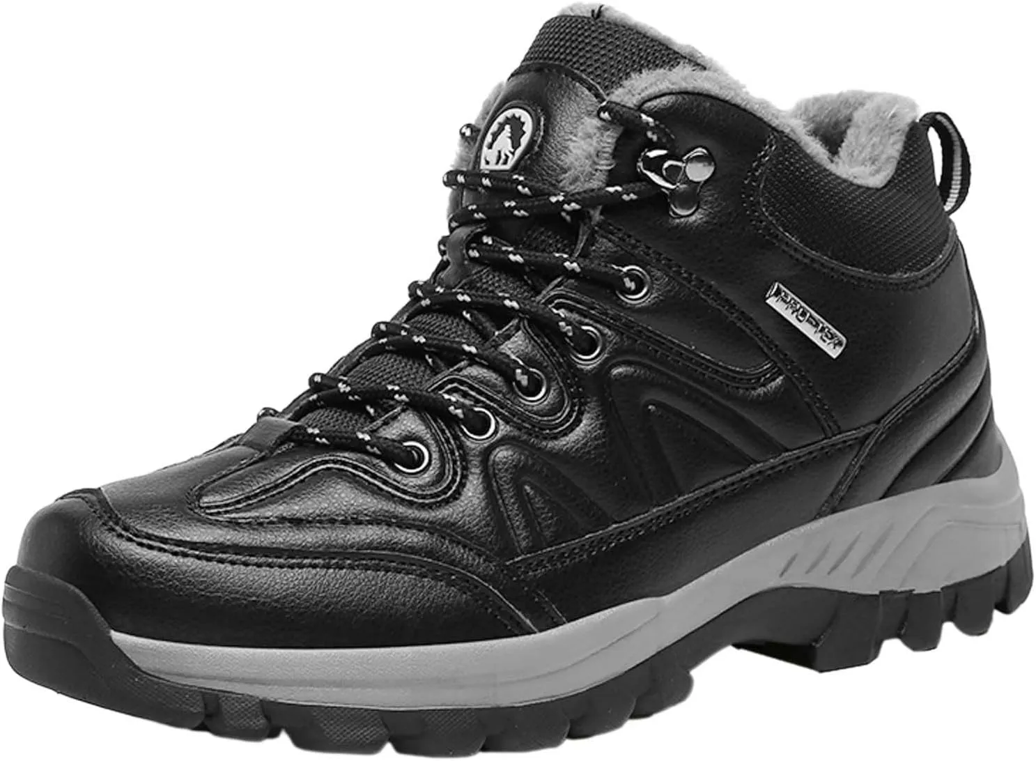 Slip on Walking Shoes Men Comfortable PU Leather Hiking Snow Boots Memory Foam Breathable Lightweight Fashion Sneakers Non Slip Indoor Outdoor Workout Tennis Shoes Wide Width