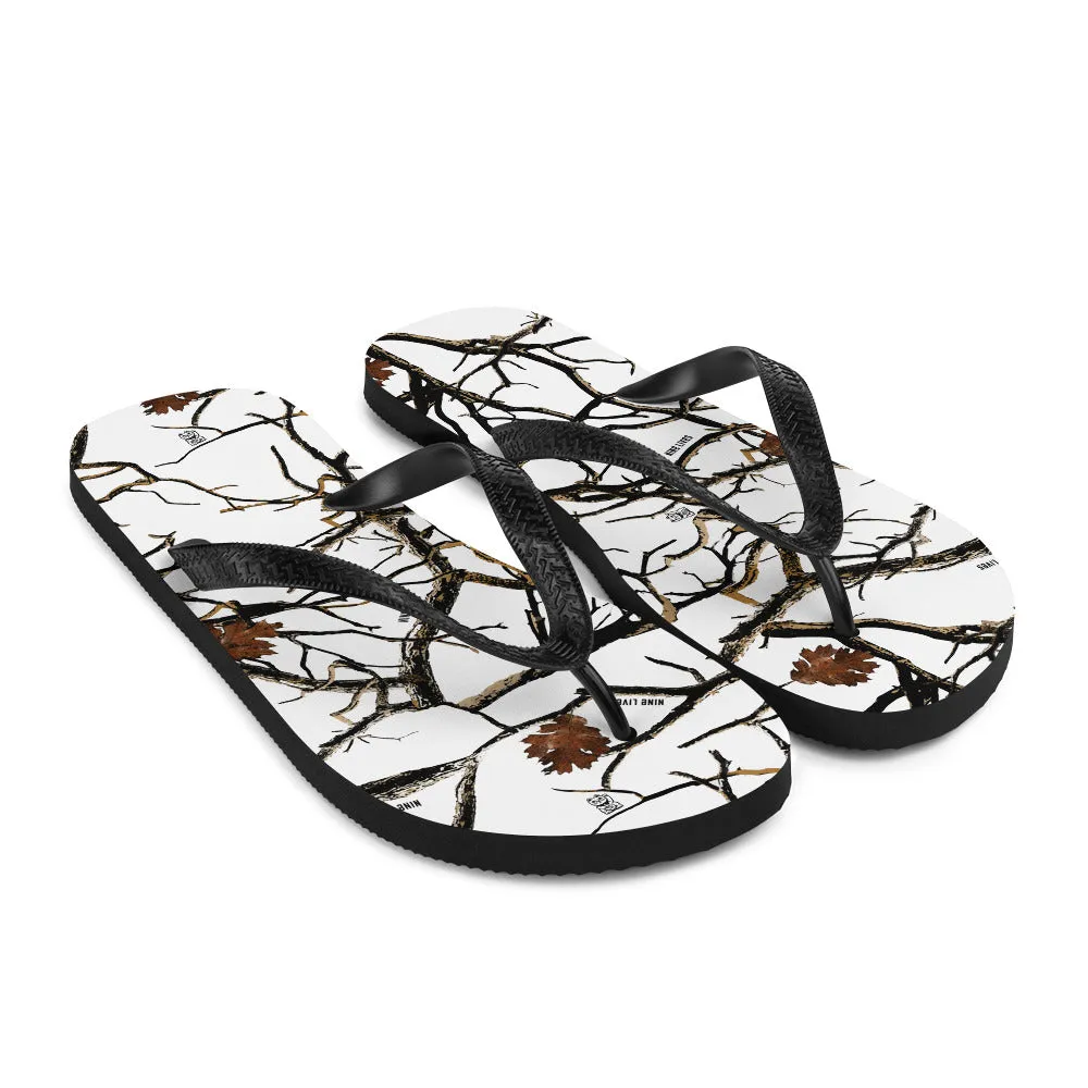 Snow Tree Camo Flip-Flops - Camo White