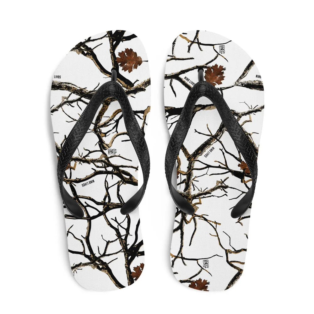 Snow Tree Camo Flip-Flops - Camo White