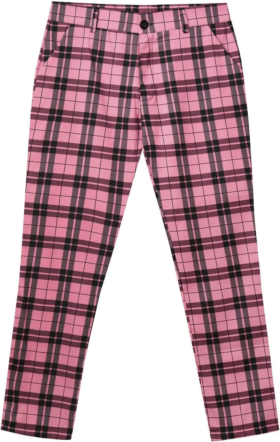 Suit Pants for Men's,Fashion Plaid Tweed Stretch Dress Pants Work Slacks Skinny Slim Fit Dress Trousers