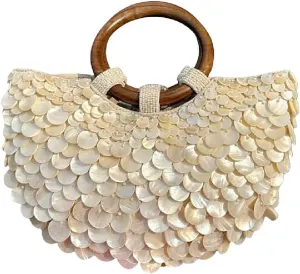 Summer Shell Beaded Purses,Sequin Pearl Bag for Women Luxury grace for Beach Wedding Party Vacation