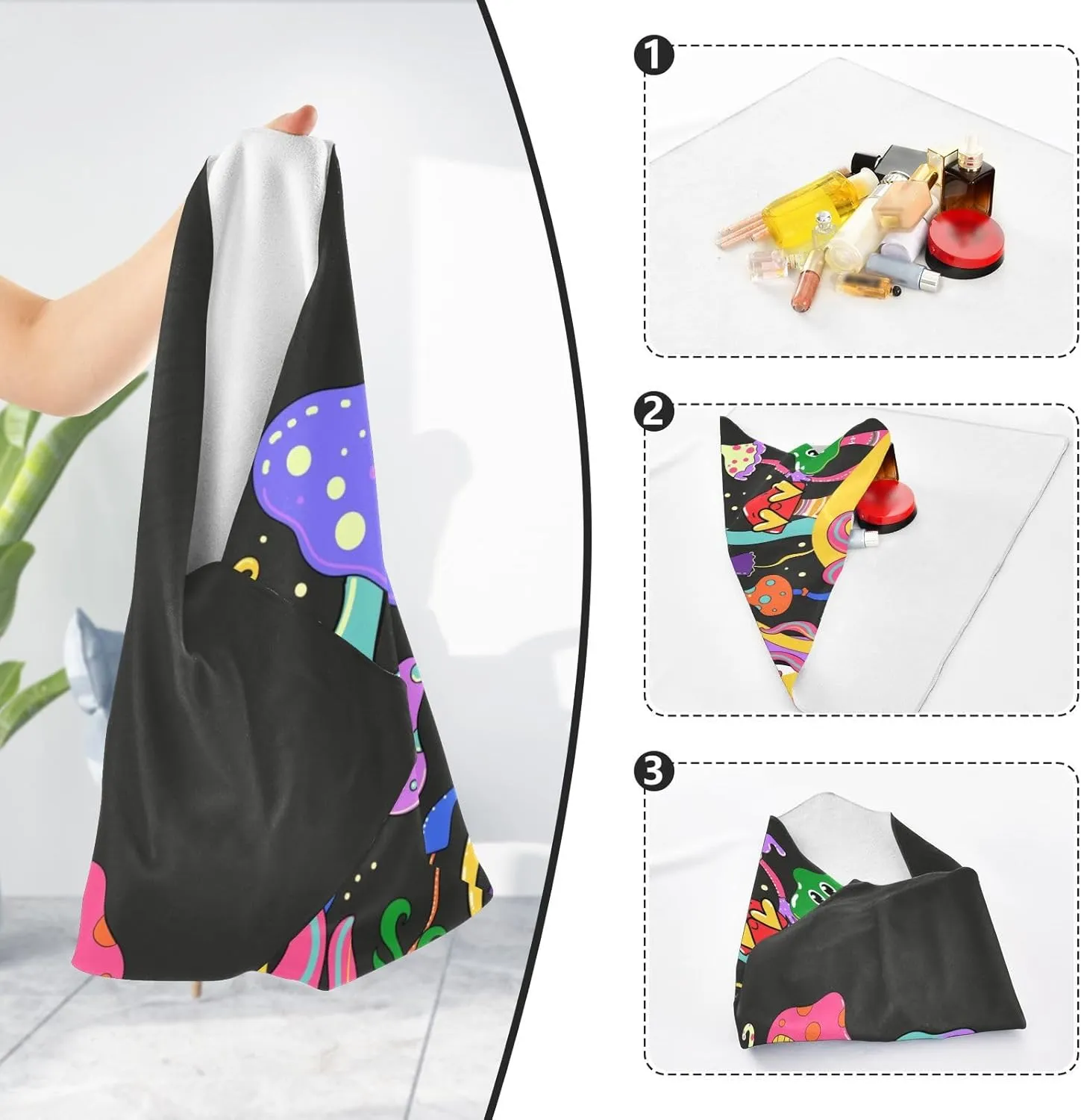 susiyo Magic Mushrooms Protective Wrap Anti-scratch Lens Camera Wrap Lens Protector Magic Self-Adhesive Cloth Wrapper Portable Cosmetic Bag Travel Organizer for Camera DSLR Laptop Accessories