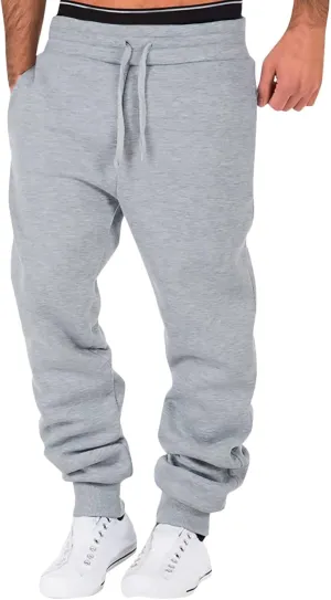 Sweatpants for Men with Pockets Jogger Sweatpants Drawstring Outdoor Trousers with Pockets Men's Cotton Multi-Pockets