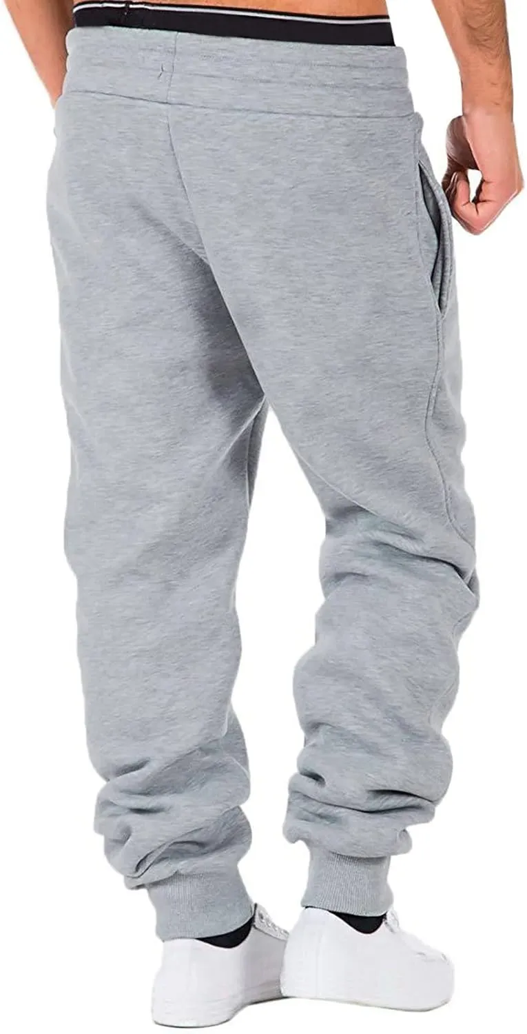 Sweatpants for Men with Pockets Jogger Sweatpants Drawstring Outdoor Trousers with Pockets Men's Cotton Multi-Pockets
