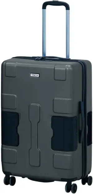 Tach V3.1 Hard Shell Carry On Luggage 20 inch | Carry on Luggage with Spinner Wheels & Patented Built-In Connecting System | One Piece Rolling Suitcase Links 6 Bags At Once (grey)