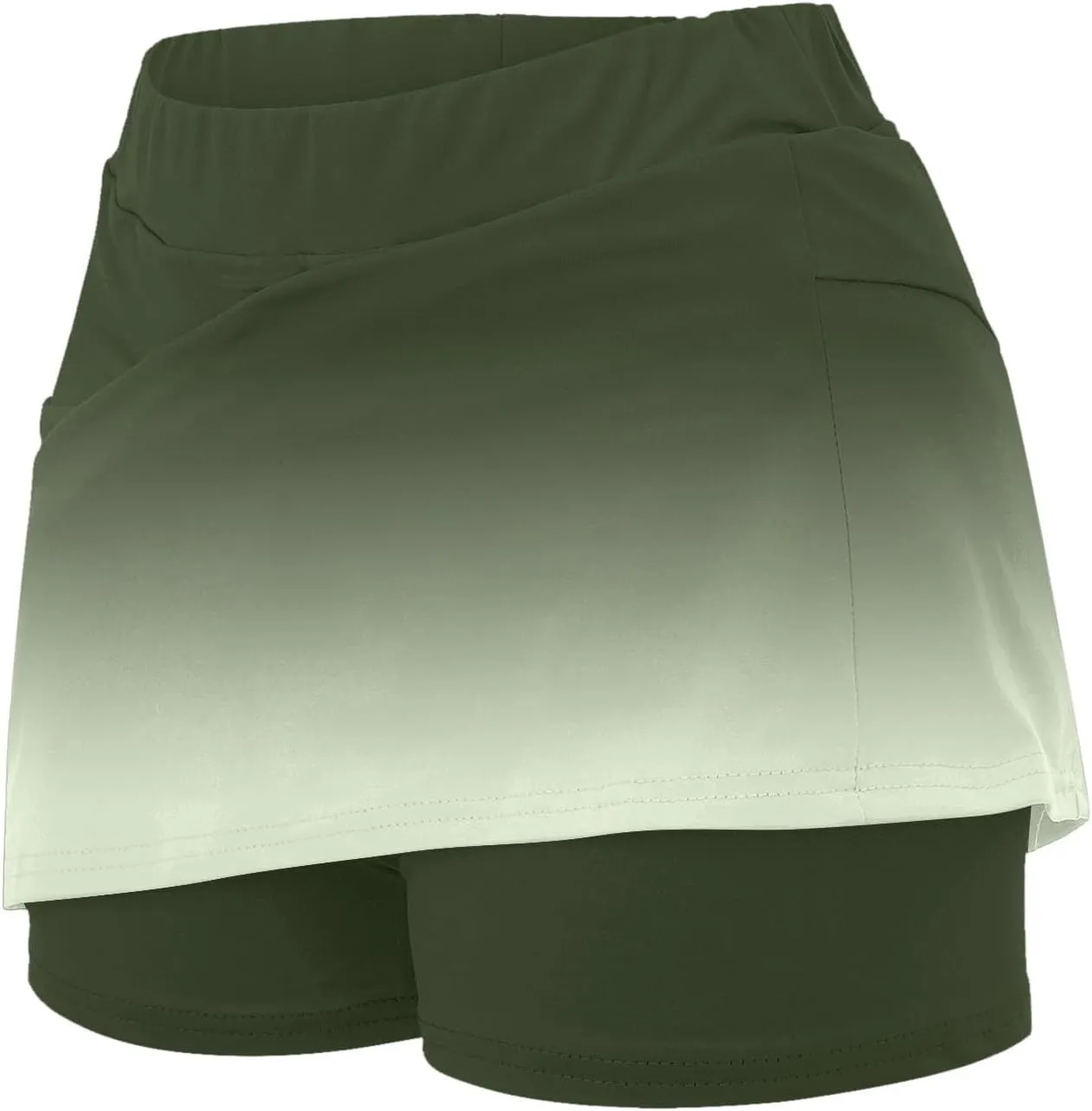 Tennis Skorts for Women with Pockets Casual Gradient Tummy Control Athletic Skirts with Shorts Summer Yoga Clothes