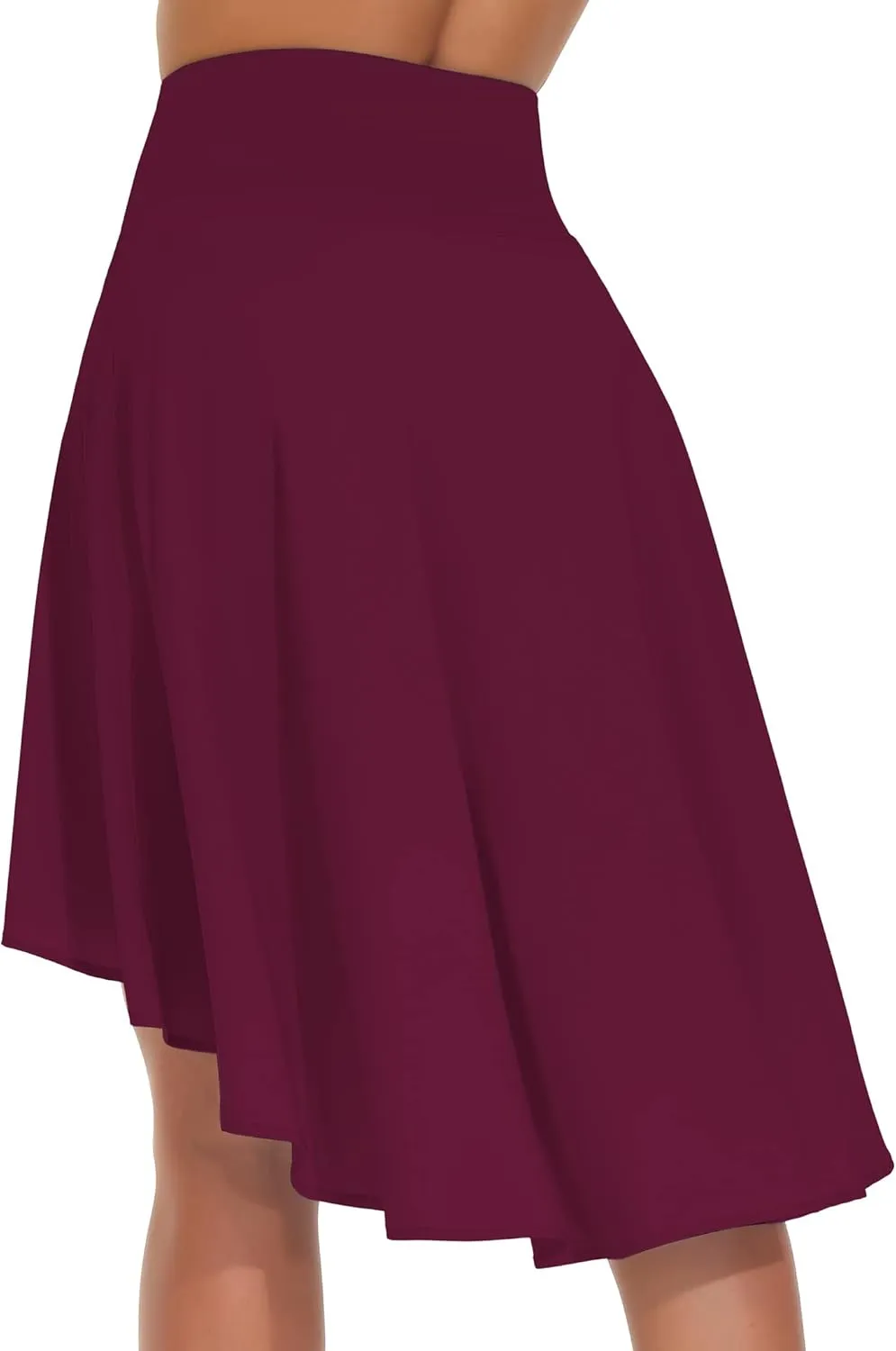 THE GYM PEOPLE Women's High Waist Wrap Ruffle Hem Asymmetric Skort High Low Flowy Midi Skirt with Shorts