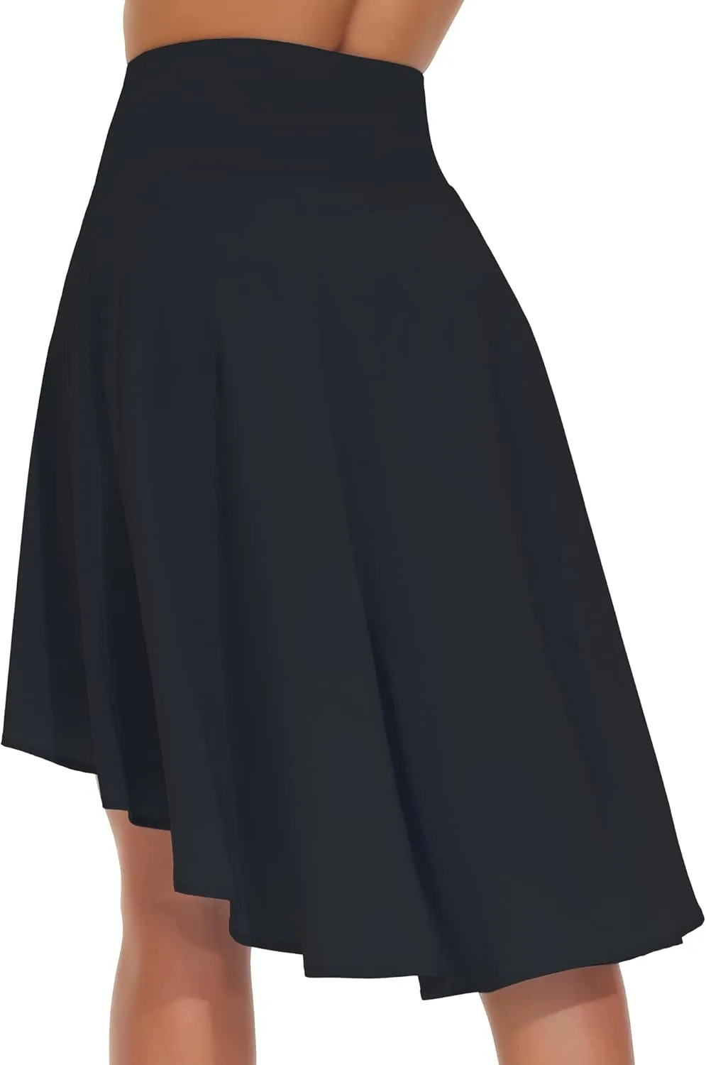 THE GYM PEOPLE Women's High Waist Wrap Ruffle Hem Asymmetric Skort High Low Flowy Midi Skirt with Shorts