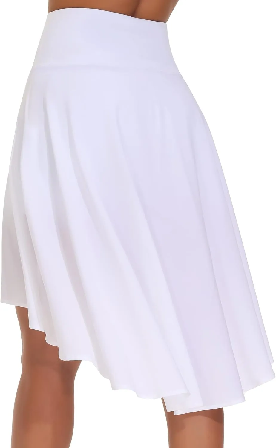 THE GYM PEOPLE Women's High Waist Wrap Ruffle Hem Asymmetric Skort High Low Flowy Midi Skirt with Shorts