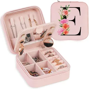 Travel Jewelry Case Jewelry Box, Travel Essentials Accessories for Women, Ring Necklace Earring Jewelry Holder Organizer Box with Mirror, Gifts for Women Girl Mom Grandma Birthday Christmas