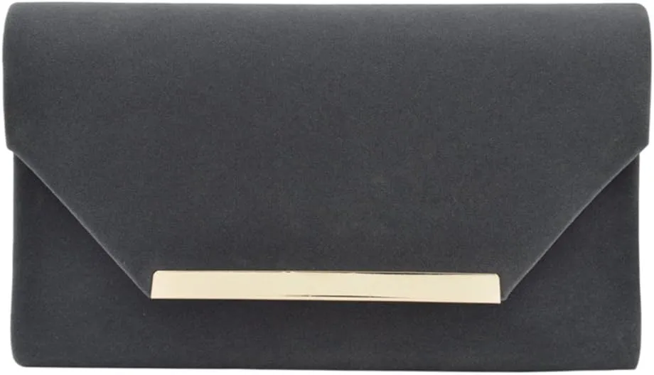 TrendsBlue Elegant Solid Color Velvet Clutch Evening Bag Handbag - Diff Colors