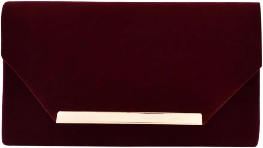 TrendsBlue Elegant Solid Color Velvet Clutch Evening Bag Handbag - Diff Colors