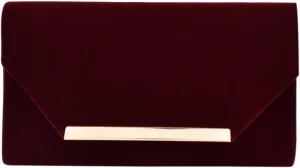 TrendsBlue Elegant Solid Color Velvet Clutch Evening Bag Handbag - Diff Colors