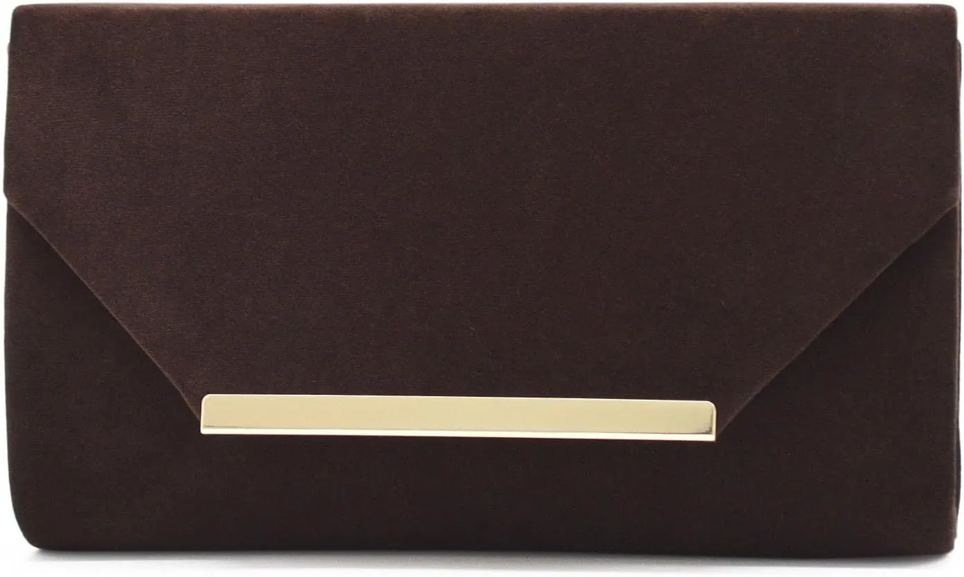 TrendsBlue Elegant Solid Color Velvet Clutch Evening Bag Handbag - Diff Colors