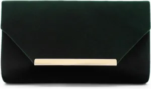 TrendsBlue Elegant Solid Color Velvet Clutch Evening Bag Handbag - Diff Colors