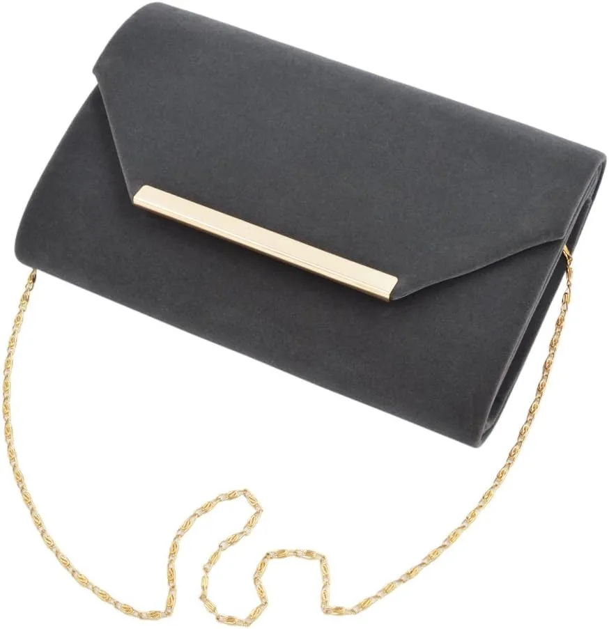 TrendsBlue Elegant Solid Color Velvet Clutch Evening Bag Handbag - Diff Colors