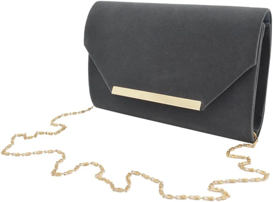 TrendsBlue Elegant Solid Color Velvet Clutch Evening Bag Handbag - Diff Colors