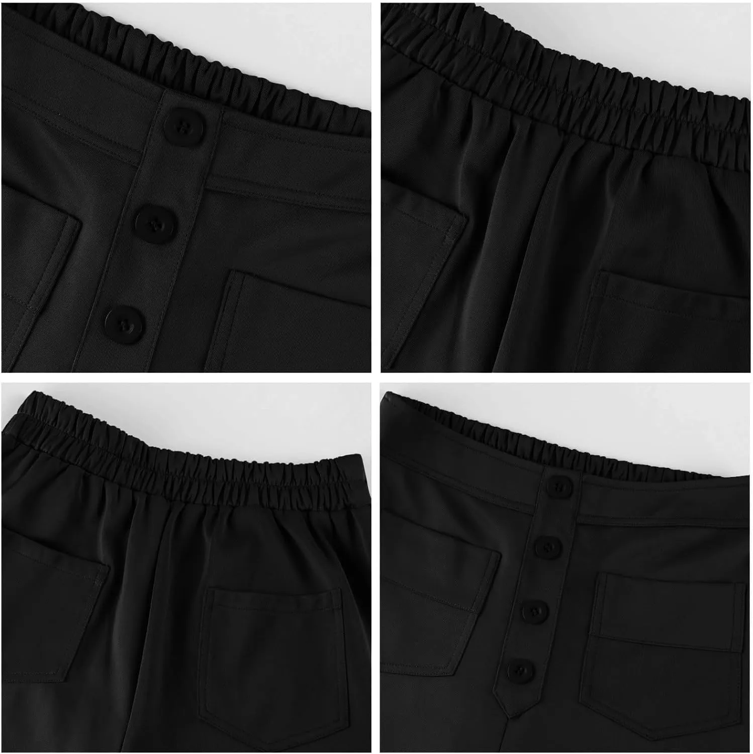Trousers Pants for Women Women's Casual Straight Leg Pants High Waisted Button Down Stretchy Business Work Trousers