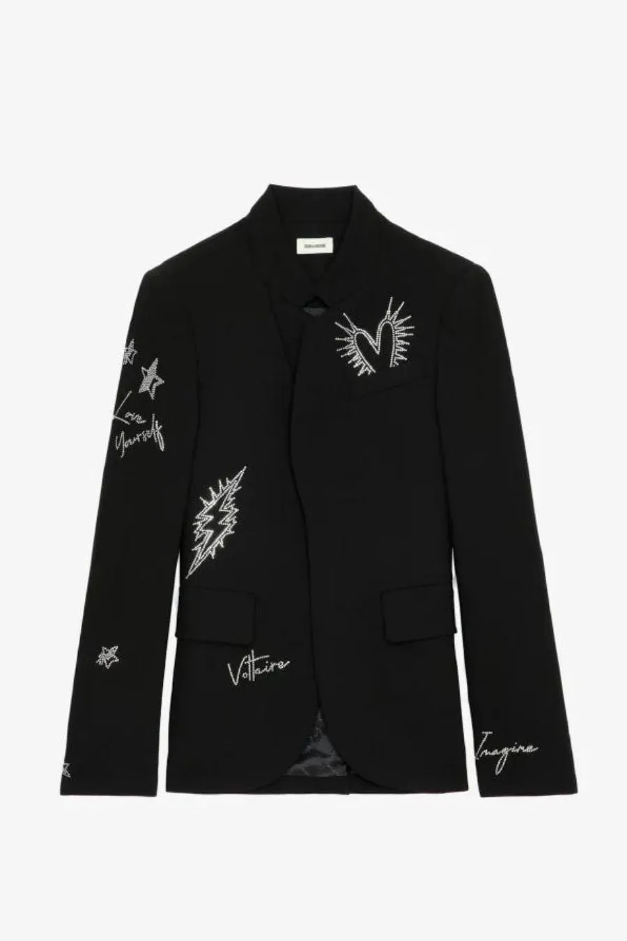 Very Strass Heart Blazer Noir
