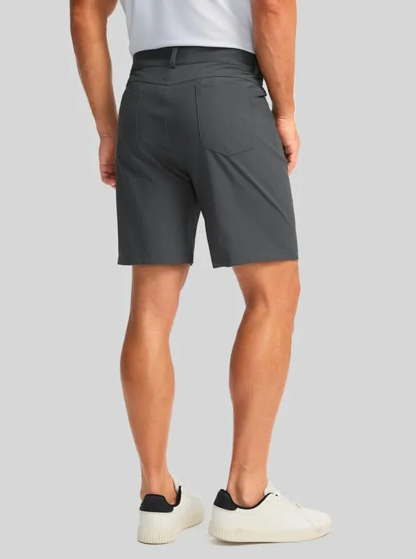 Viodia Men's Golf Shorts with Pockets 7 Inch Flat Front Slim Fit Chino Stretch Shorts for Men Summer Casual Dress