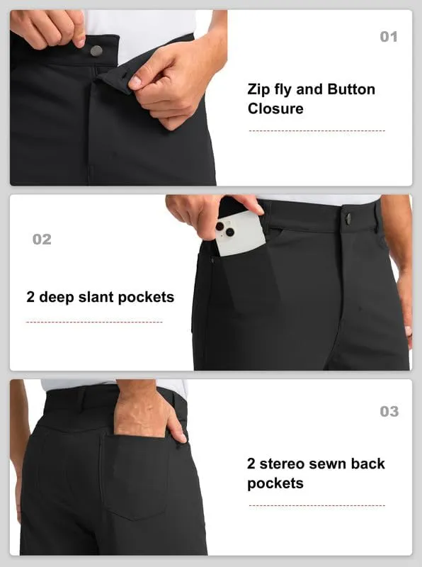 Viodia Men's Golf Shorts with Pockets 7 Inch Flat Front Slim Fit Chino Stretch Shorts for Men Summer Casual Dress