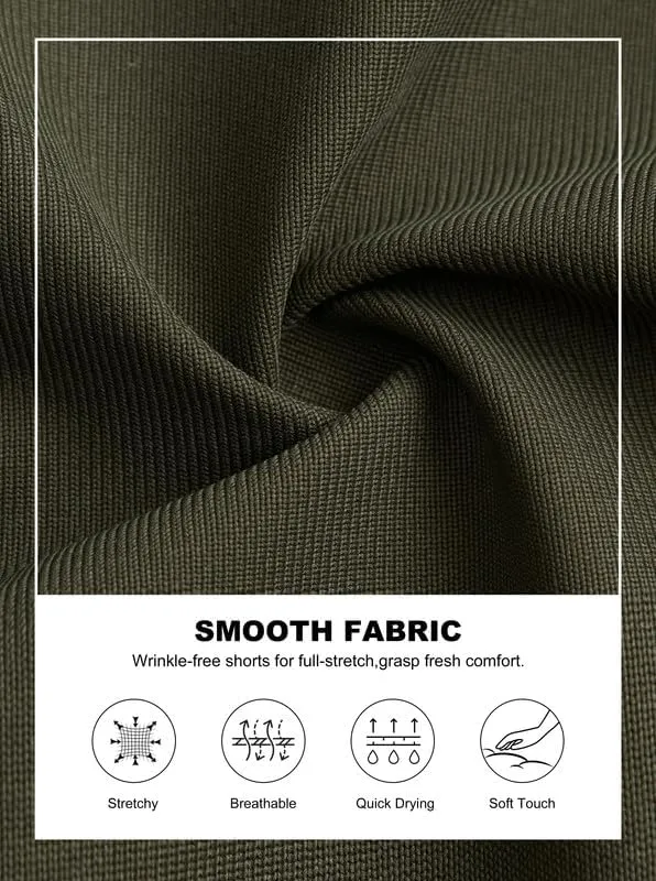 Viodia Men's Golf Shorts with Pockets 7 Inch Flat Front Slim Fit Chino Stretch Shorts for Men Summer Casual Dress