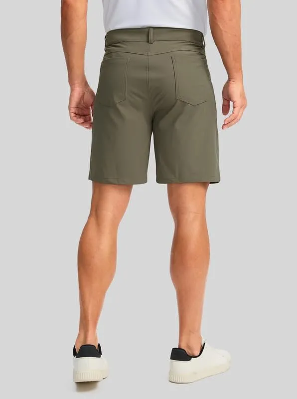 Viodia Men's Golf Shorts with Pockets 7 Inch Flat Front Slim Fit Chino Stretch Shorts for Men Summer Casual Dress