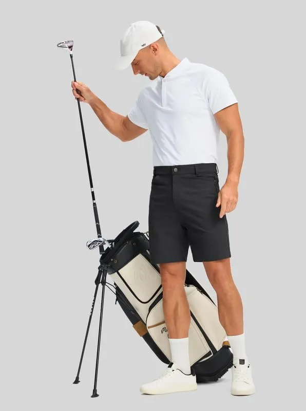 Viodia Men's Golf Shorts with Pockets 7 Inch Flat Front Slim Fit Chino Stretch Shorts for Men Summer Casual Dress