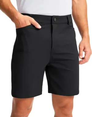 Viodia Men's Golf Shorts with Pockets 7 Inch Flat Front Slim Fit Chino Stretch Shorts for Men Summer Casual Dress