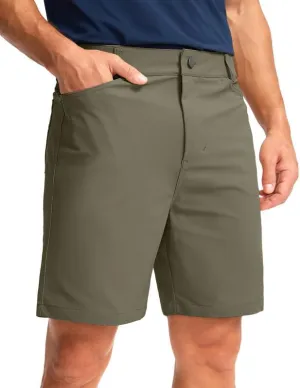 Viodia Men's Golf Shorts with Pockets 7 Inch Flat Front Slim Fit Chino Stretch Shorts for Men Summer Casual Dress
