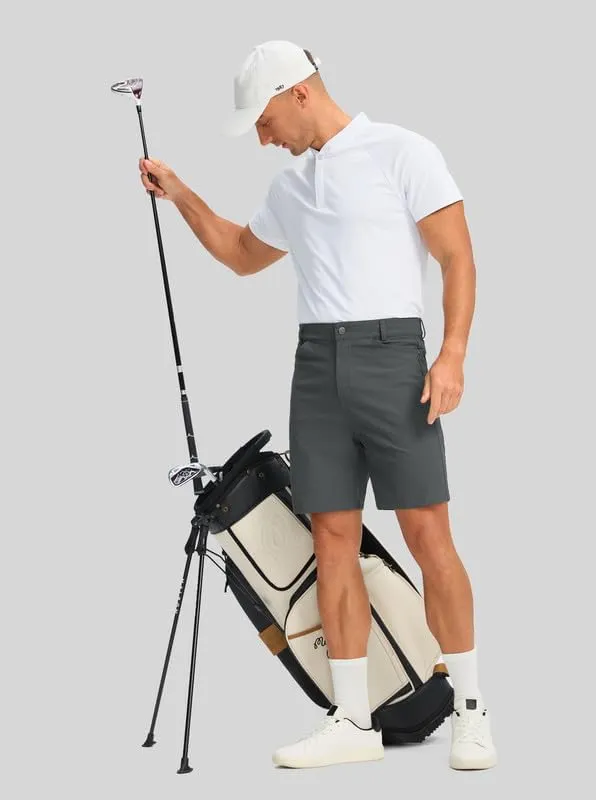 Viodia Men's Golf Shorts with Pockets 7 Inch Flat Front Slim Fit Chino Stretch Shorts for Men Summer Casual Dress