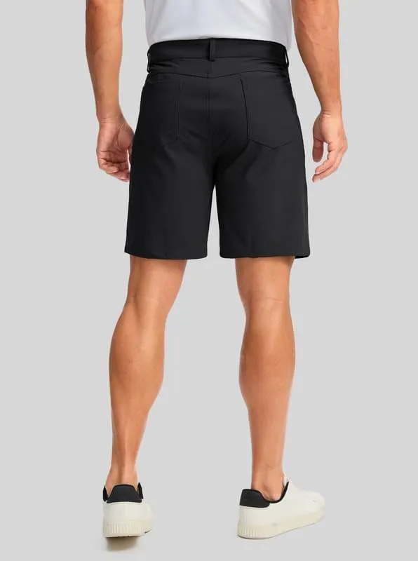 Viodia Men's Golf Shorts with Pockets 7 Inch Flat Front Slim Fit Chino Stretch Shorts for Men Summer Casual Dress