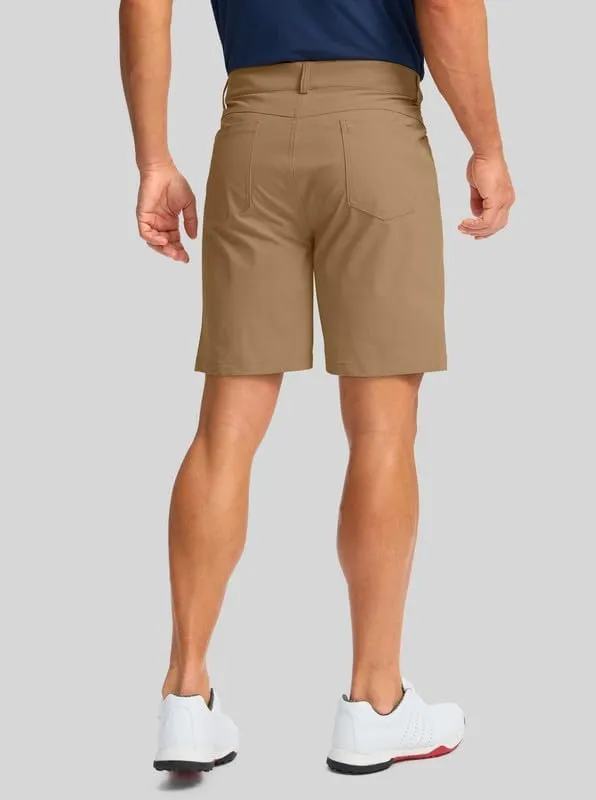 Viodia Men's Golf Shorts with Pockets 7 Inch Flat Front Slim Fit Chino Stretch Shorts for Men Summer Casual Dress