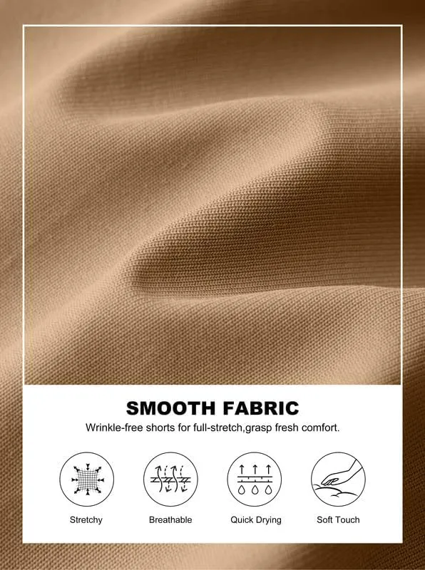 Viodia Men's Golf Shorts with Pockets 7 Inch Flat Front Slim Fit Chino Stretch Shorts for Men Summer Casual Dress