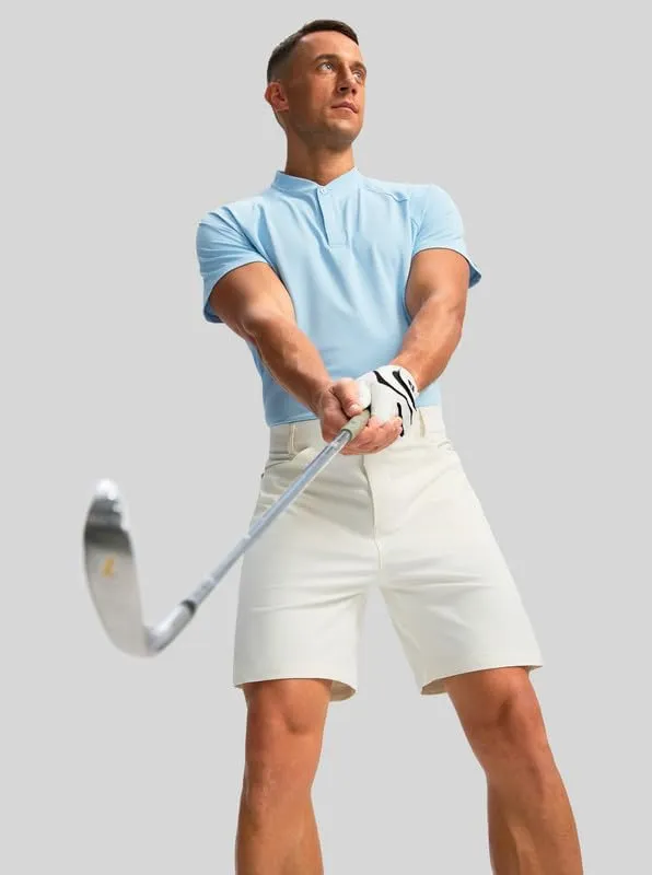 Viodia Men's Golf Shorts with Pockets 7 Inch Flat Front Slim Fit Chino Stretch Shorts for Men Summer Casual Dress