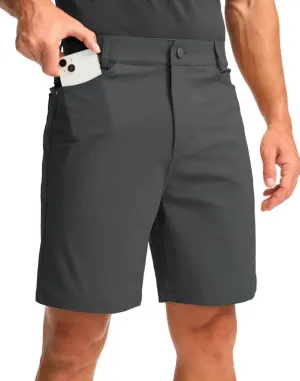 Viodia Men's Golf Shorts with Pockets 7 Inch Flat Front Slim Fit Chino Stretch Shorts for Men Summer Casual Dress