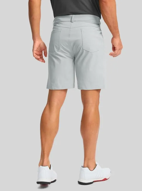 Viodia Men's Golf Shorts with Pockets 7 Inch Flat Front Slim Fit Chino Stretch Shorts for Men Summer Casual Dress