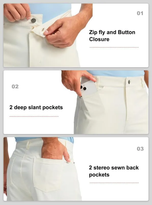 Viodia Men's Golf Shorts with Pockets 7 Inch Flat Front Slim Fit Chino Stretch Shorts for Men Summer Casual Dress